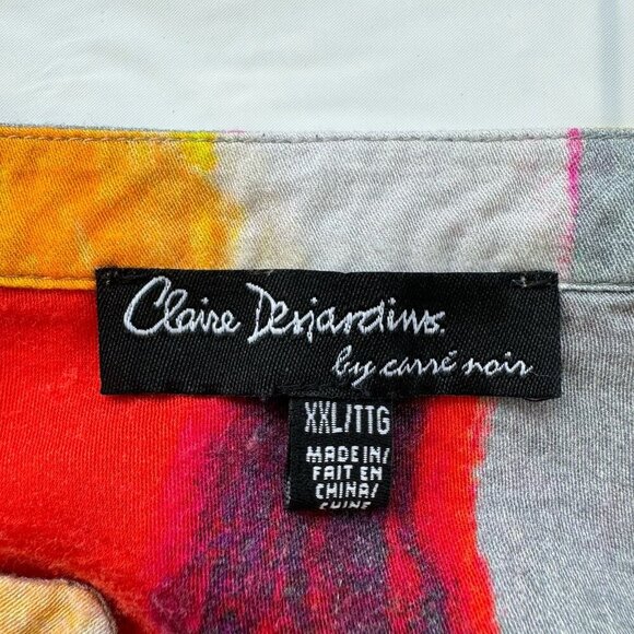 Claire Desjardins Art To Wear Colorful Tunic Blouse Long Sleeve Women's Size XXL - Picture 16 of 16